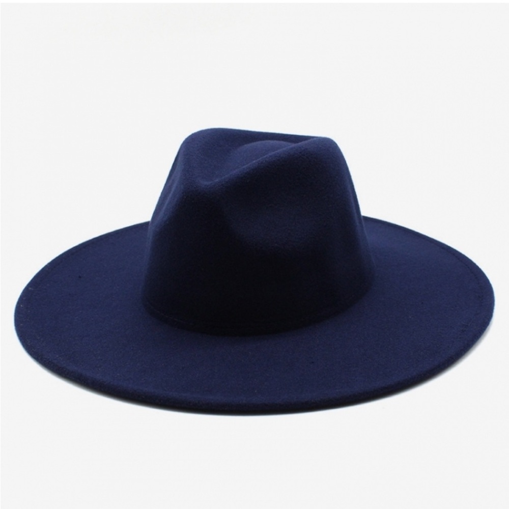 NWOT Navy Wide Brim Fedora